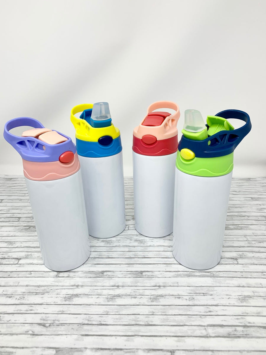 12 oz Sippy flip lid Sublimation Water Bottle