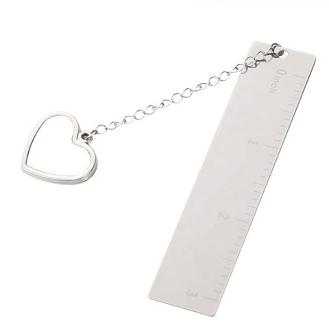 Blank Metal Heart Shape Ruler Bookmark